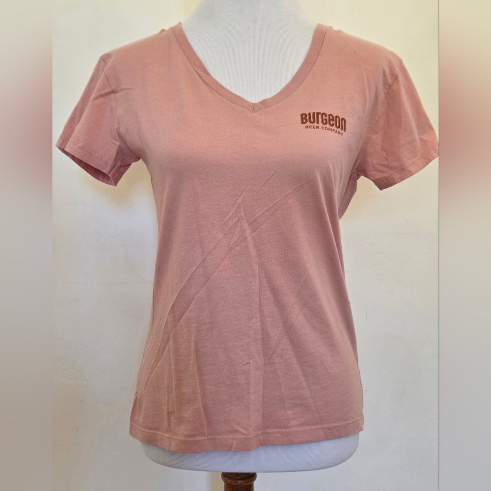Burgeon Beer Co Light Pink V-Neck Tee